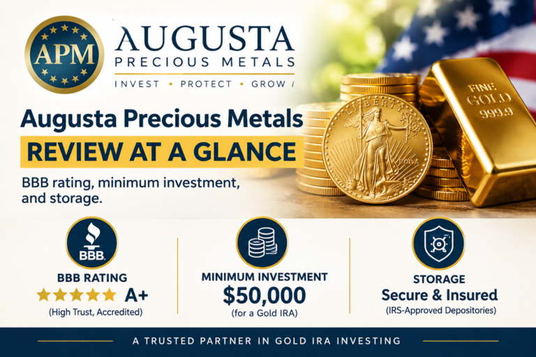 Augusta Precious Metals review: BBB A+ rating, $50,000 minimum, and storage at a glance